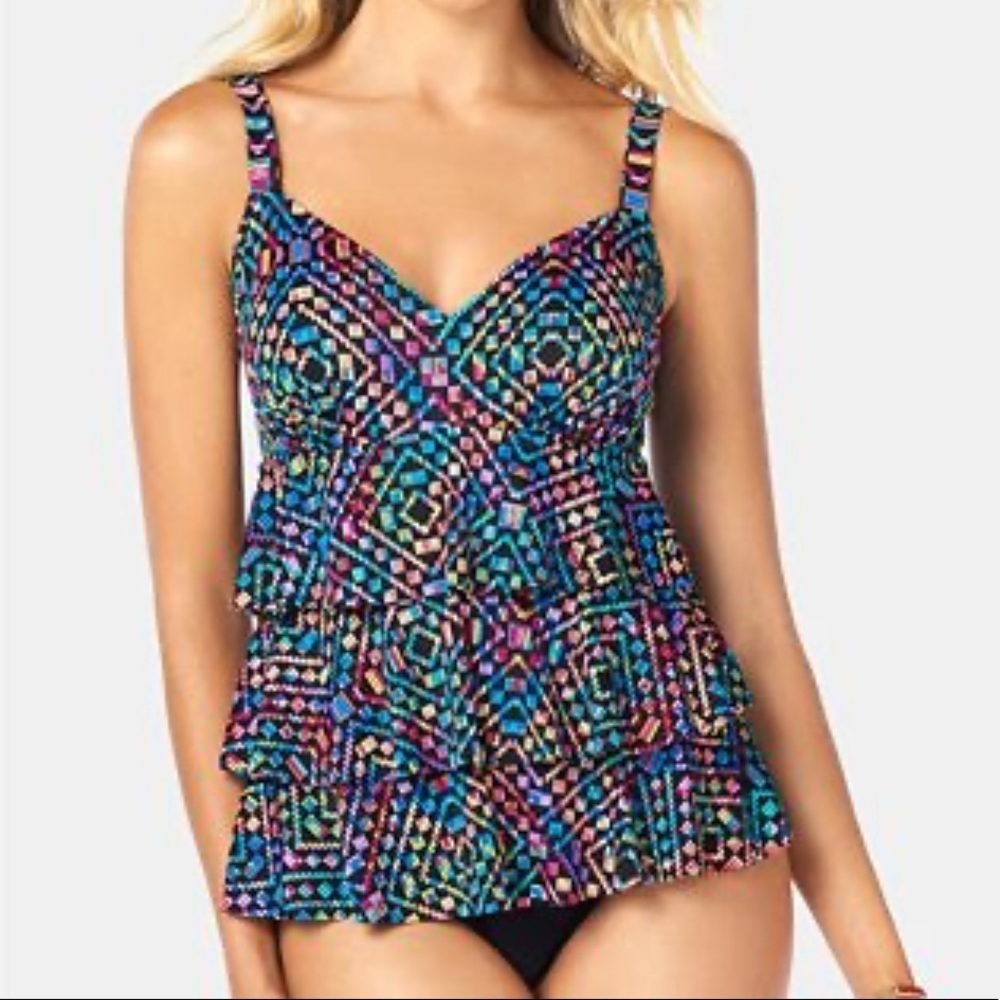 SWIM Solutions Triple Tier Fauxkini One Piece Swim